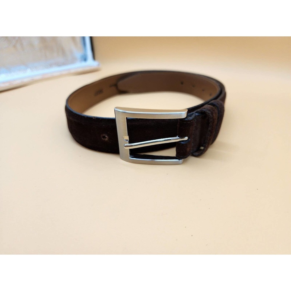 Allen Edmonds MiUSA Men's 32 Suede Belt Dark Brown